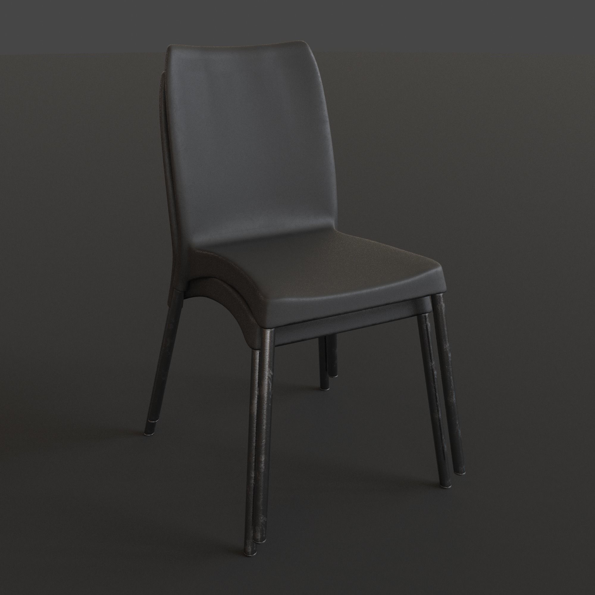 Stackable Plastic Chair Low-poly 3D model_6
