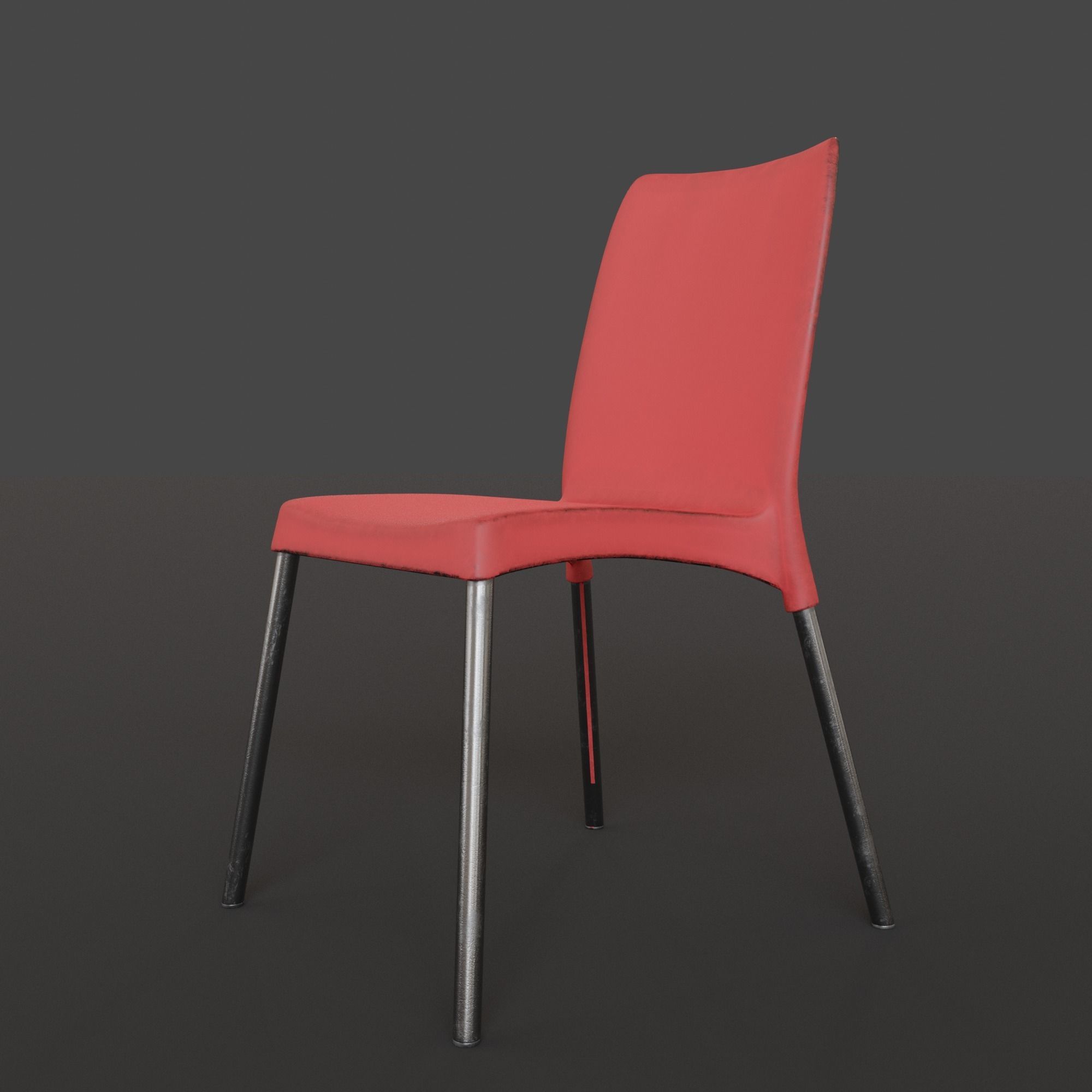 Stackable Plastic Chair Low-poly 3D model_16