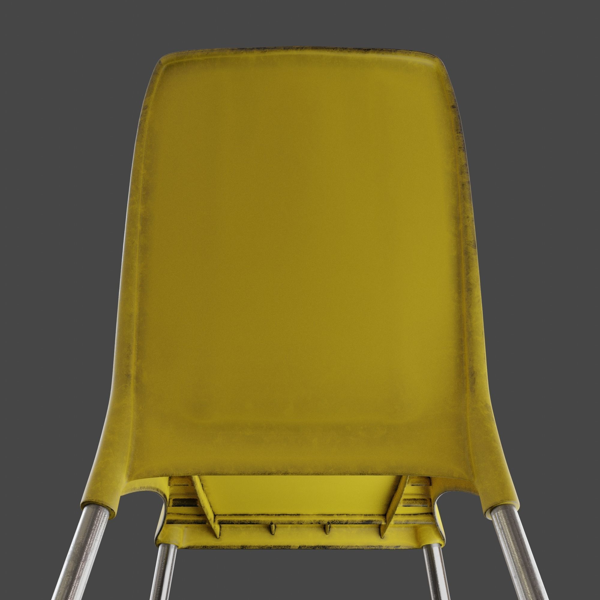 Stackable Plastic Chair Low-poly 3D model_30