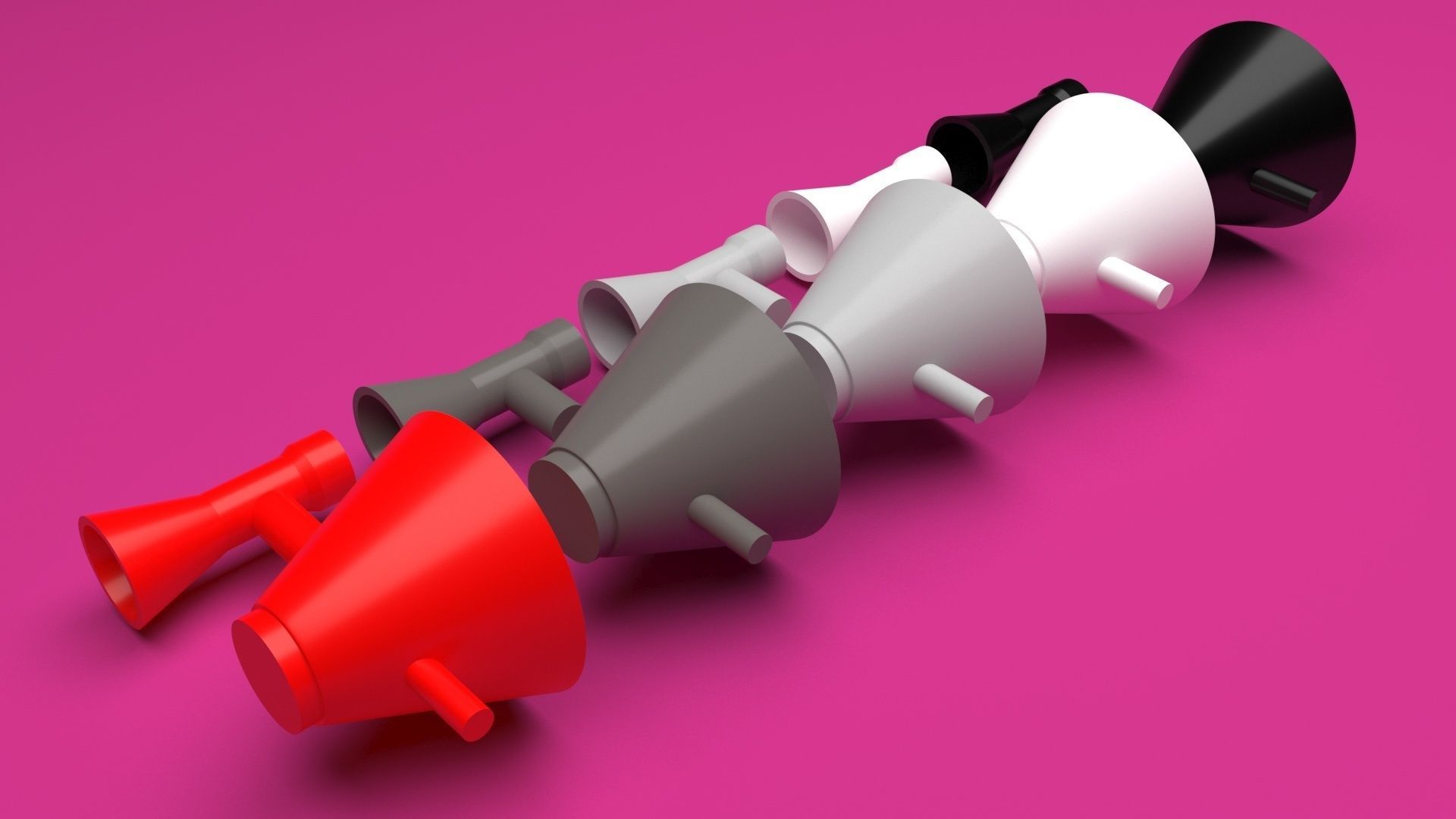 Lego Megaphones Set 3D model_22