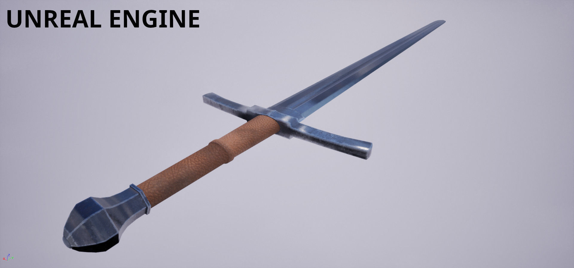 Onehanded Sword game-ready Low-poly 3D model_2