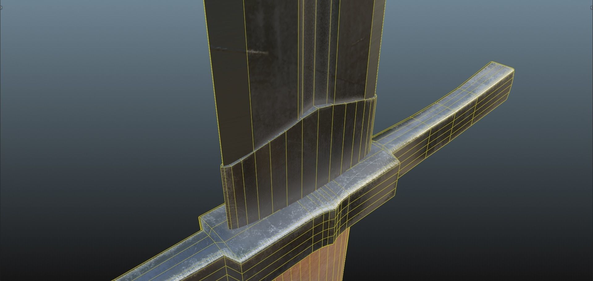 Onehanded Sword game-ready Low-poly 3D model_12