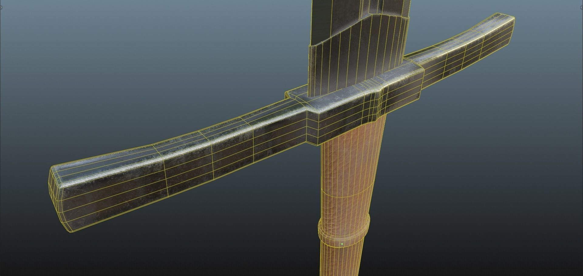 Onehanded Sword game-ready Low-poly 3D model_10