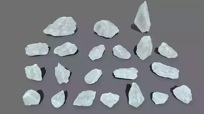 ice rocks Low-poly 3D model