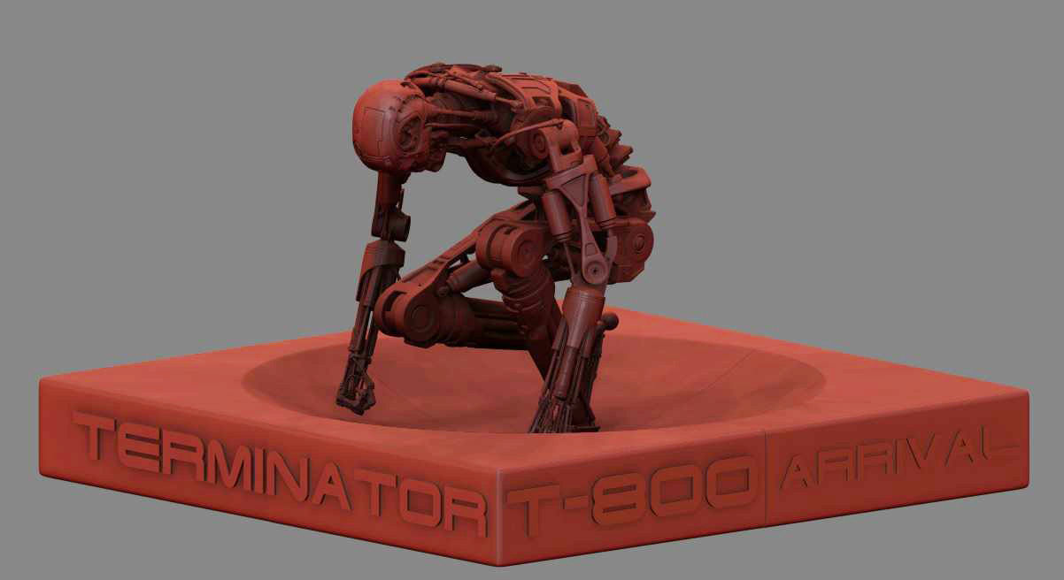 Terminator T800 T2 Arrival 3D print model_2