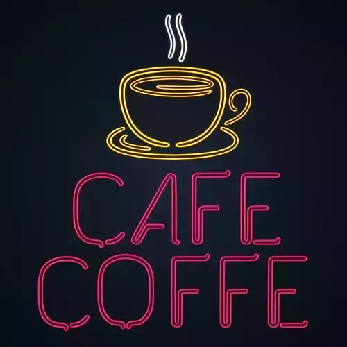 Cafe - Coffee Sign -- Neon Light