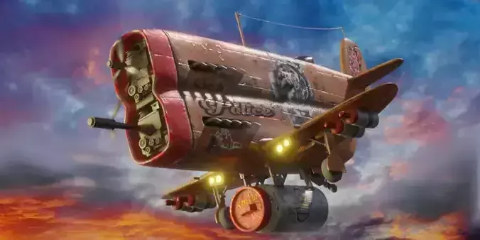  Stylized realistic brown airplane