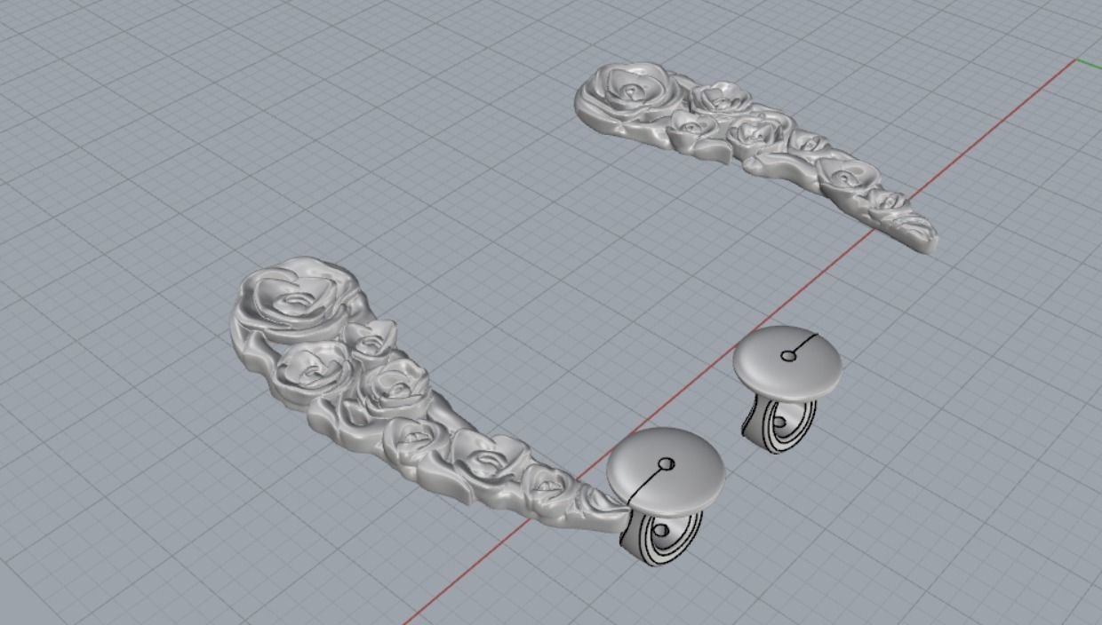 rose earrings 3D print model_8