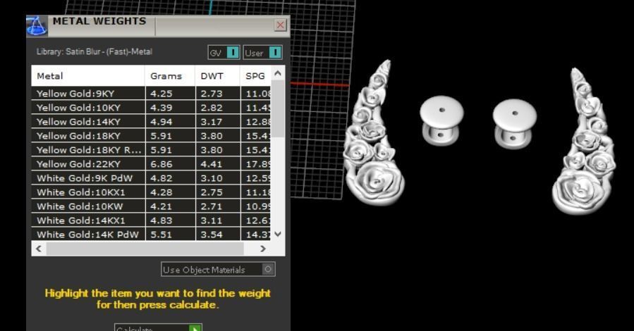 rose earrings 3D print model_9