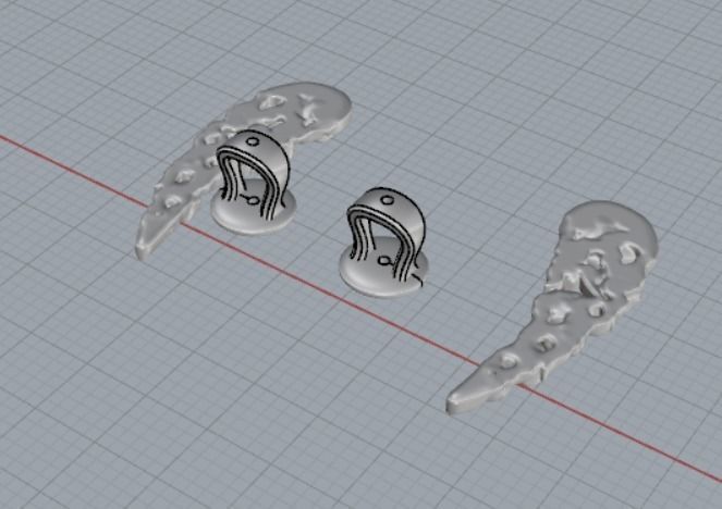 rose earrings 3D print model_7