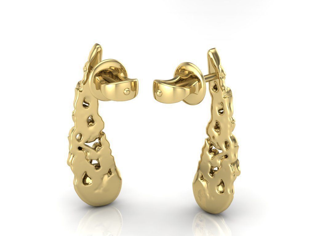 rose earrings 3D print model_3