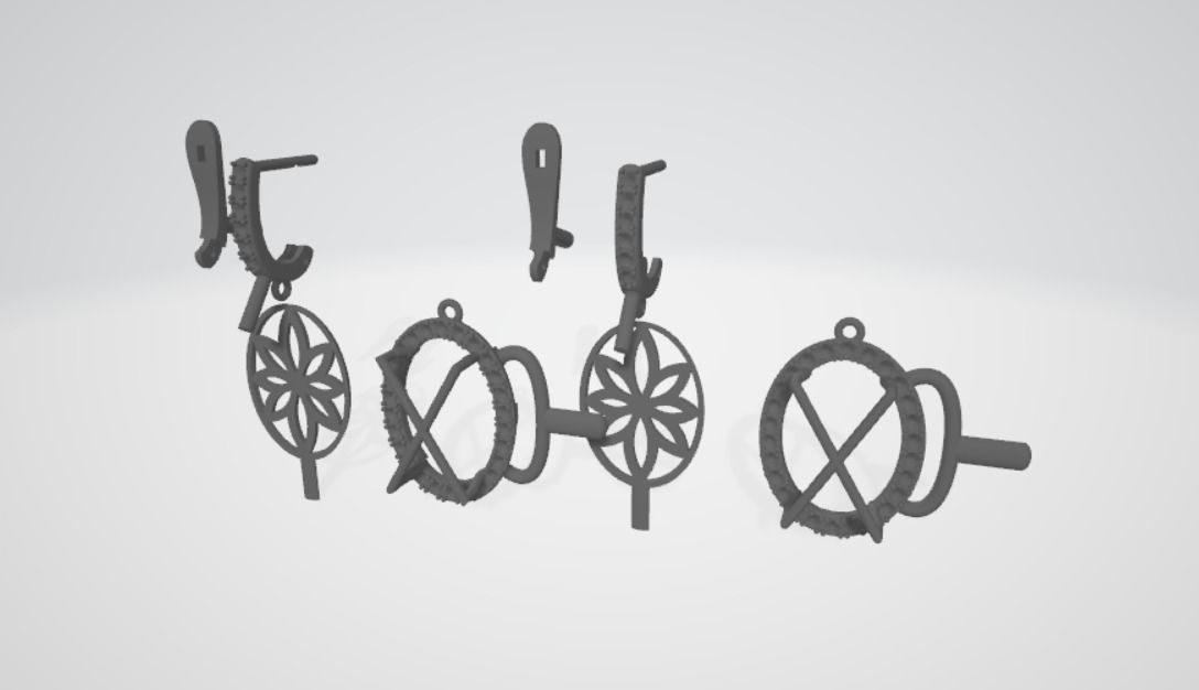 earrings 3D print model_10