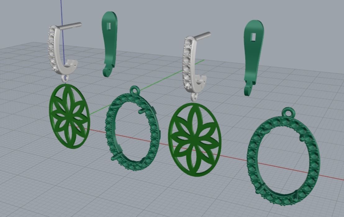 earrings 3D print model_9