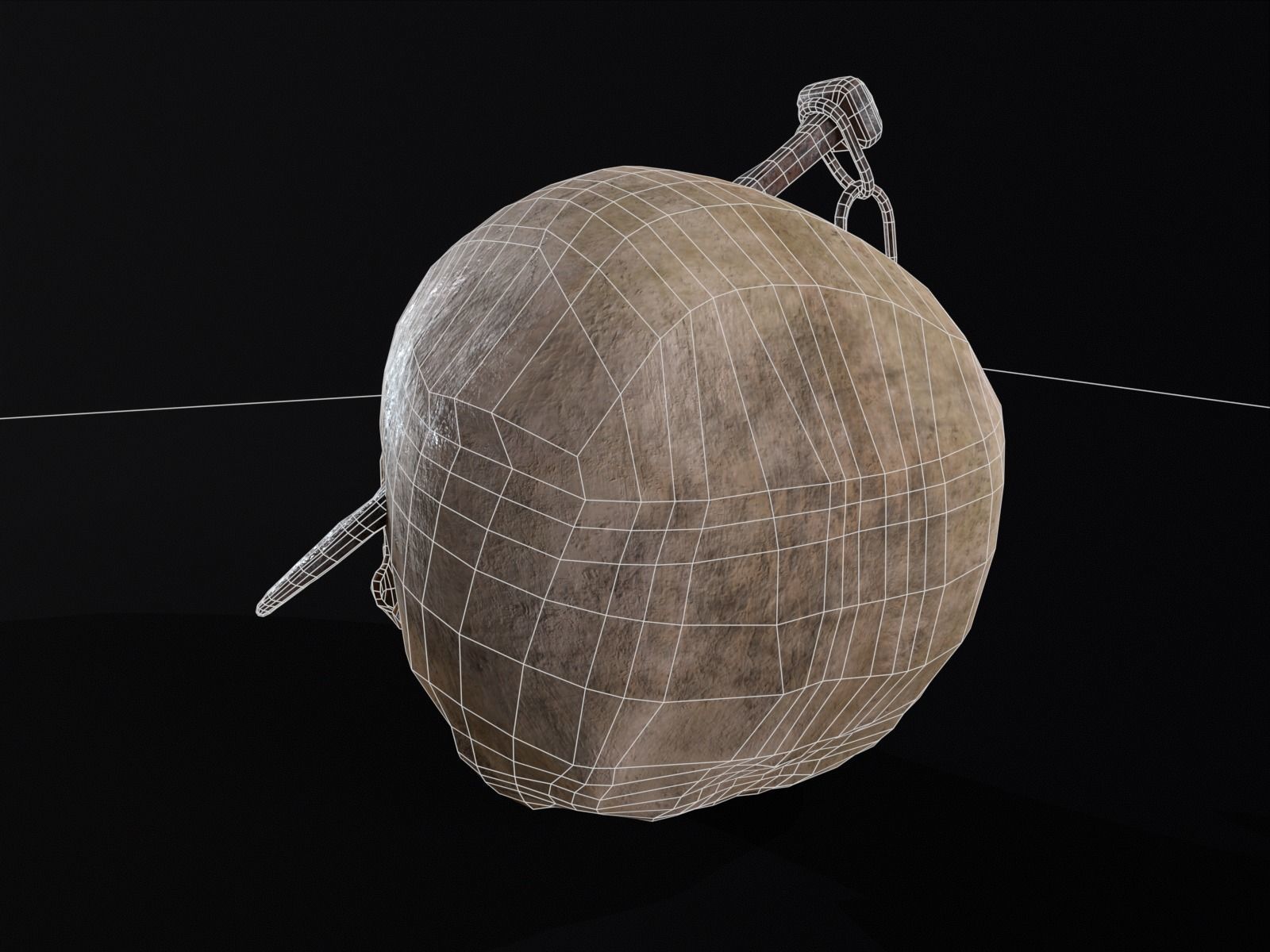 Old Impaled Skull Low-poly 3D model_17