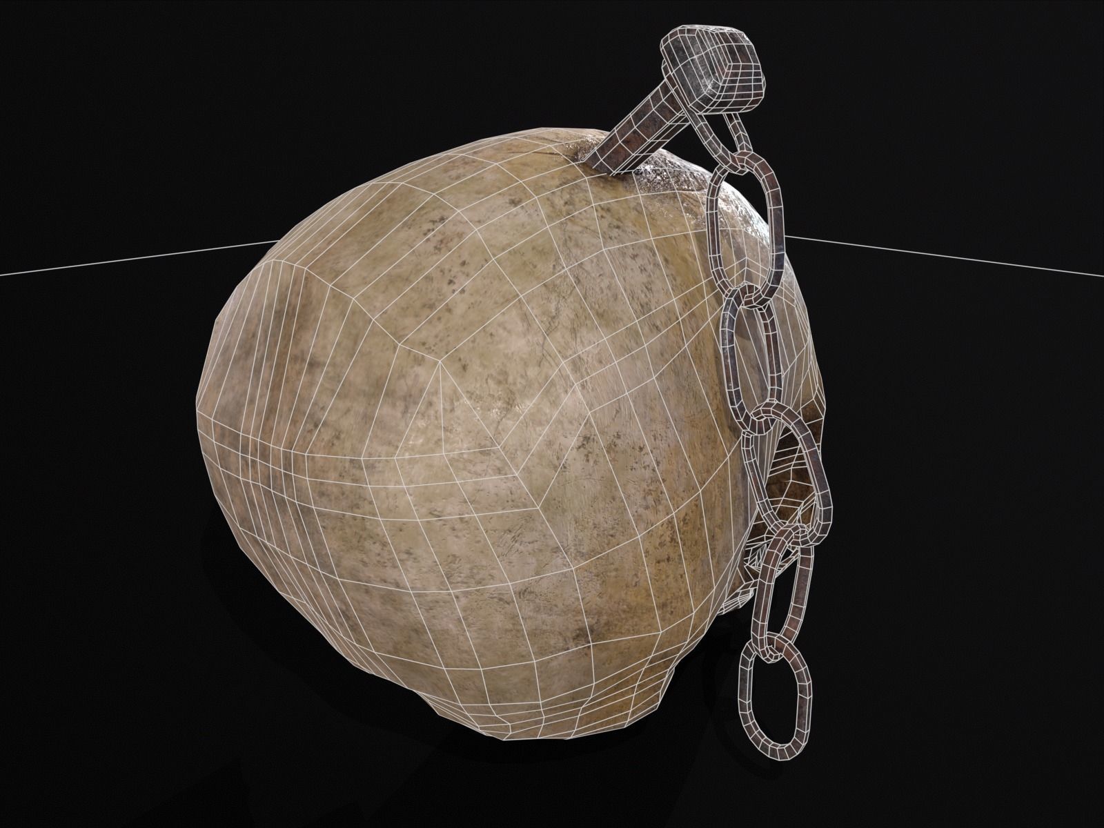 Old Impaled Skull Low-poly 3D model_21