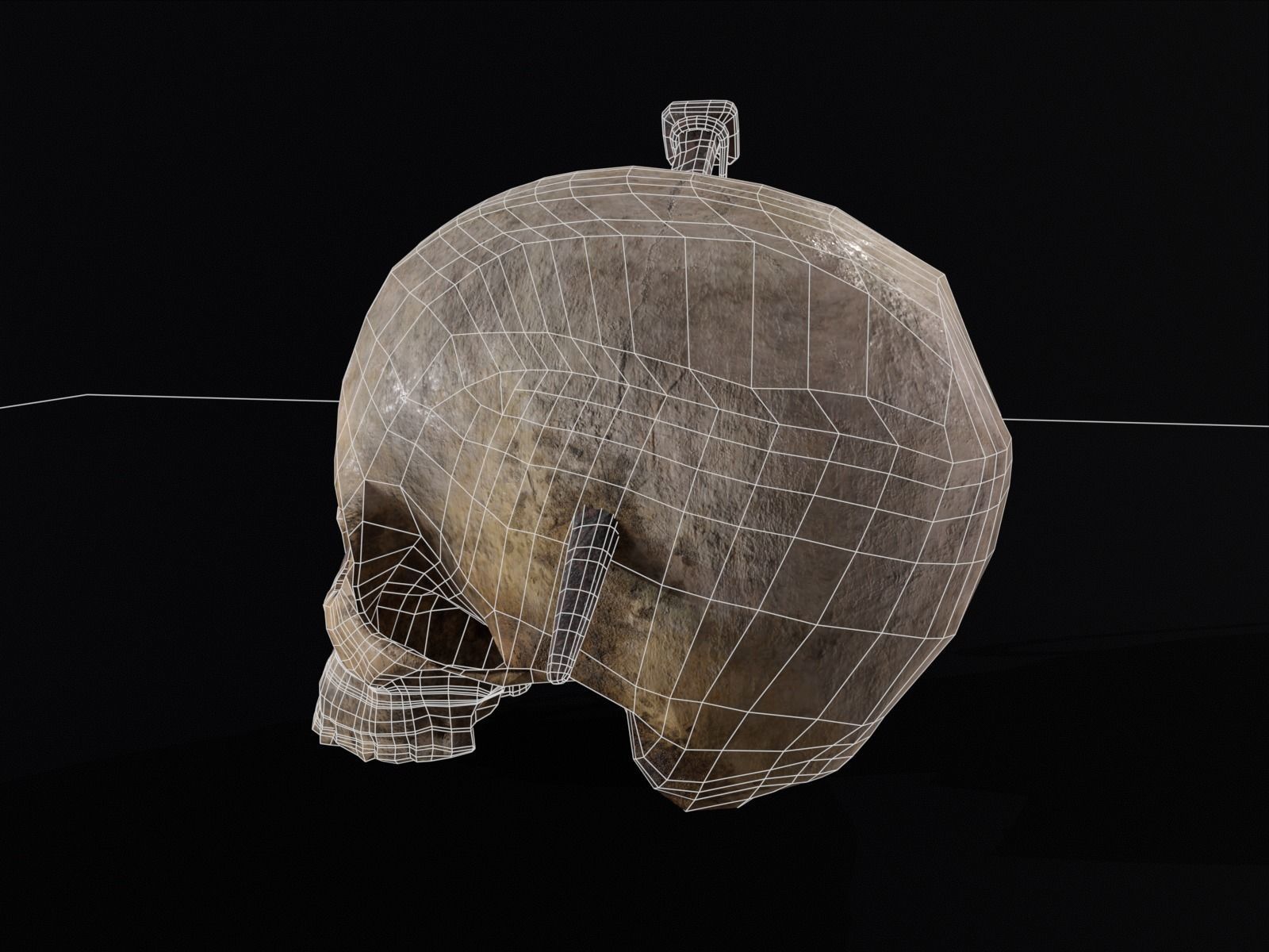 Old Impaled Skull Low-poly 3D model_13