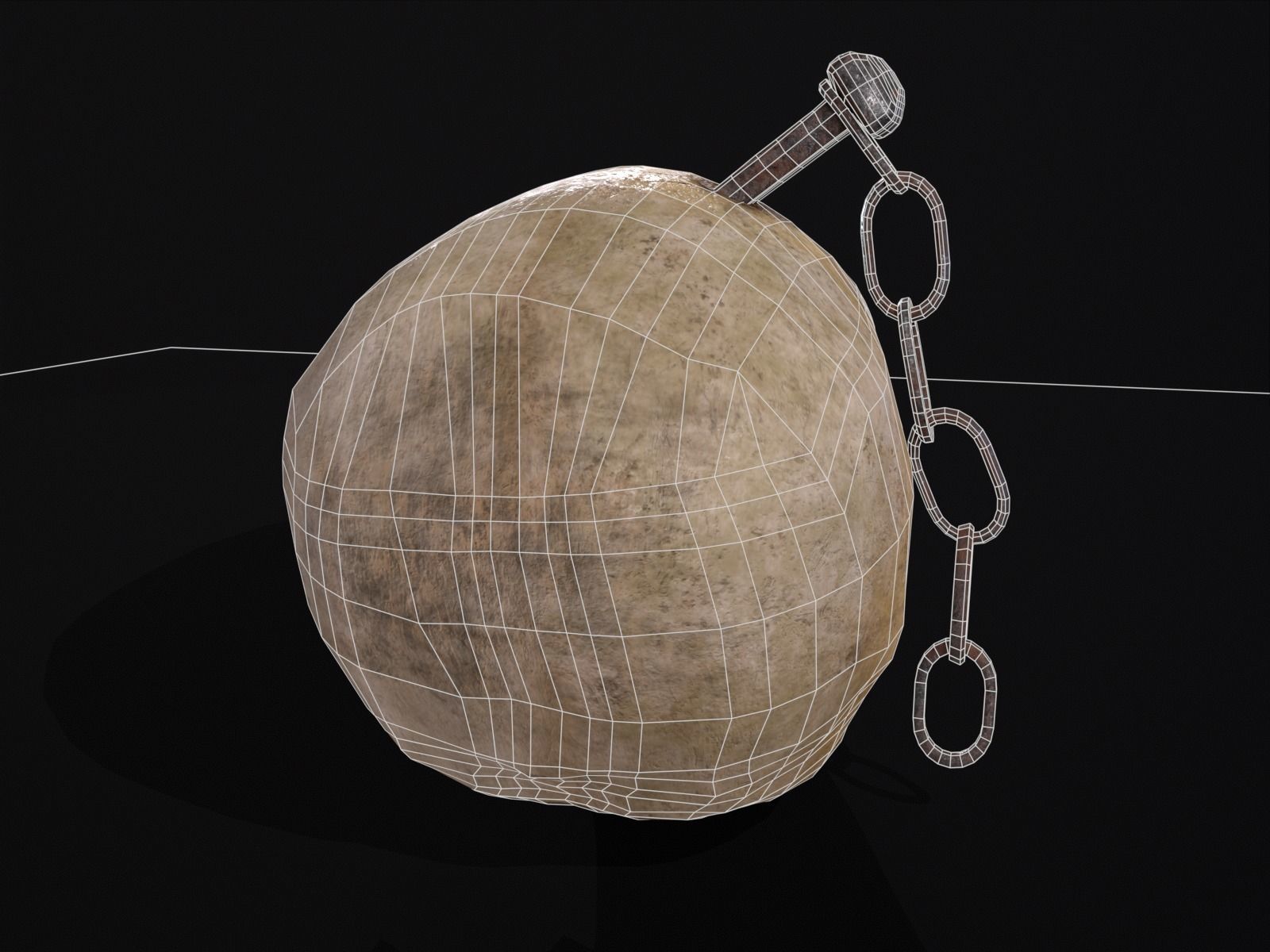 Old Impaled Skull Low-poly 3D model_19