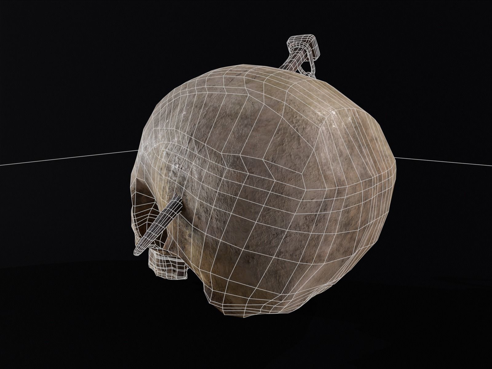 Old Impaled Skull Low-poly 3D model_15