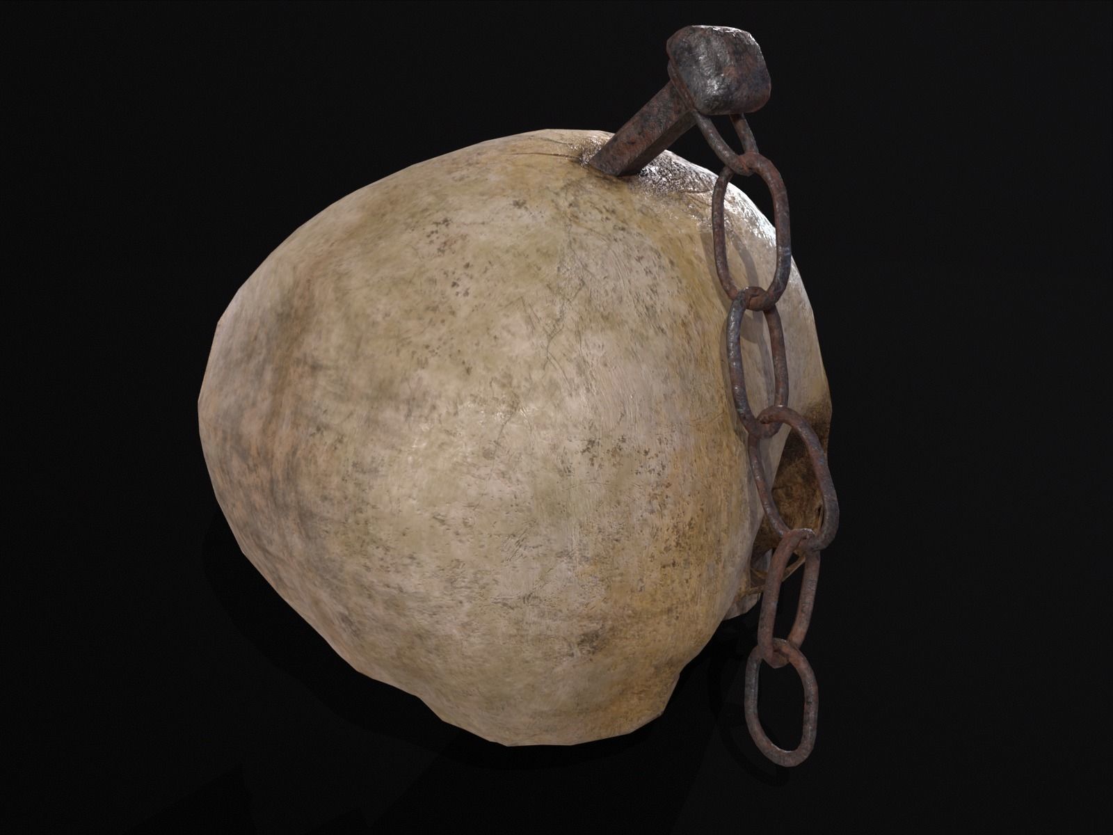 Old Impaled Skull Low-poly 3D model_20