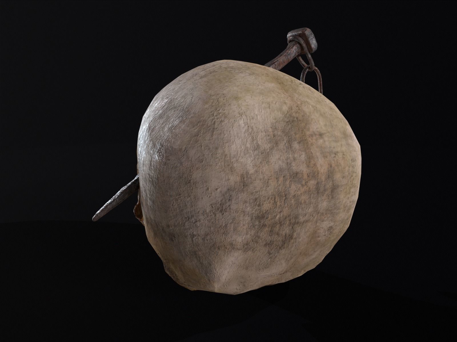 Old Impaled Skull Low-poly 3D model_16