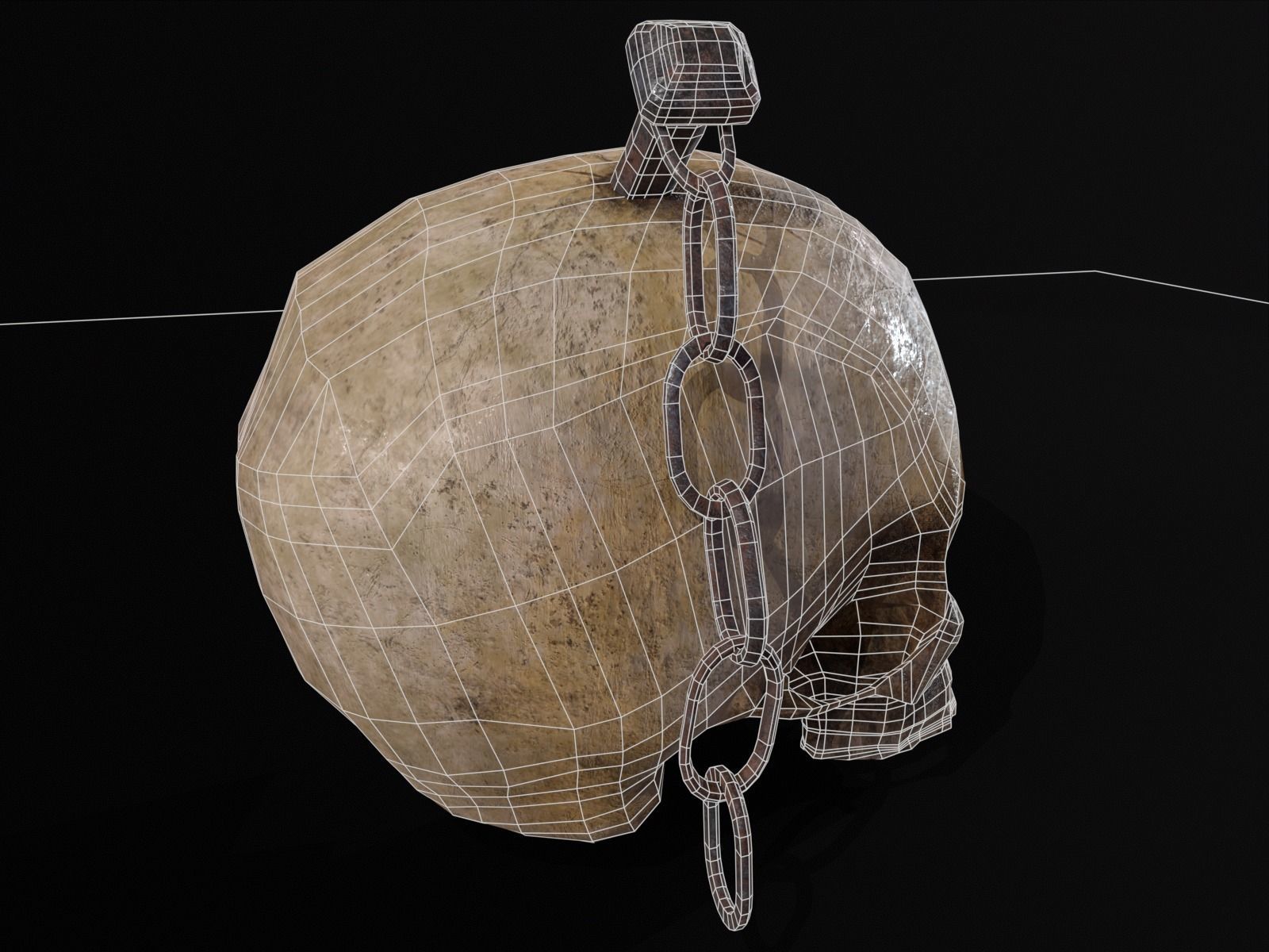 Old Impaled Skull Low-poly 3D model_23