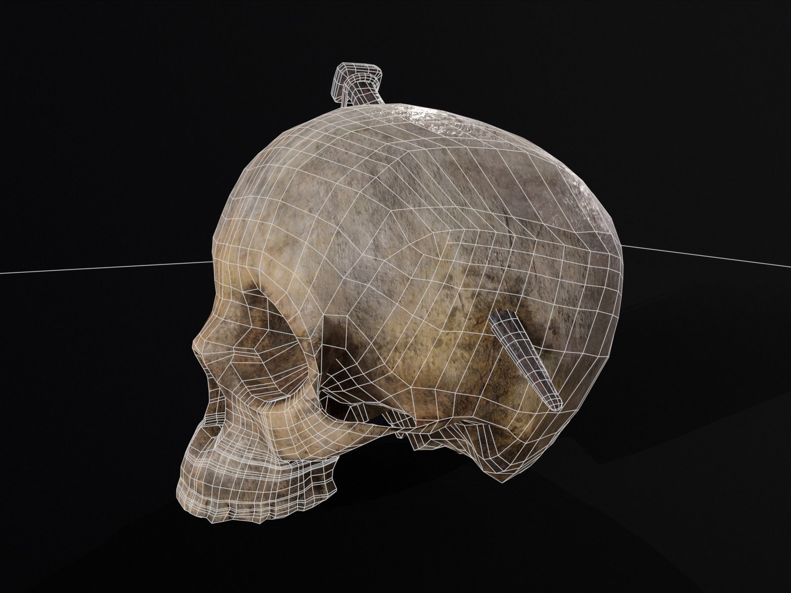 Old Impaled Skull Low-poly 3D model_11