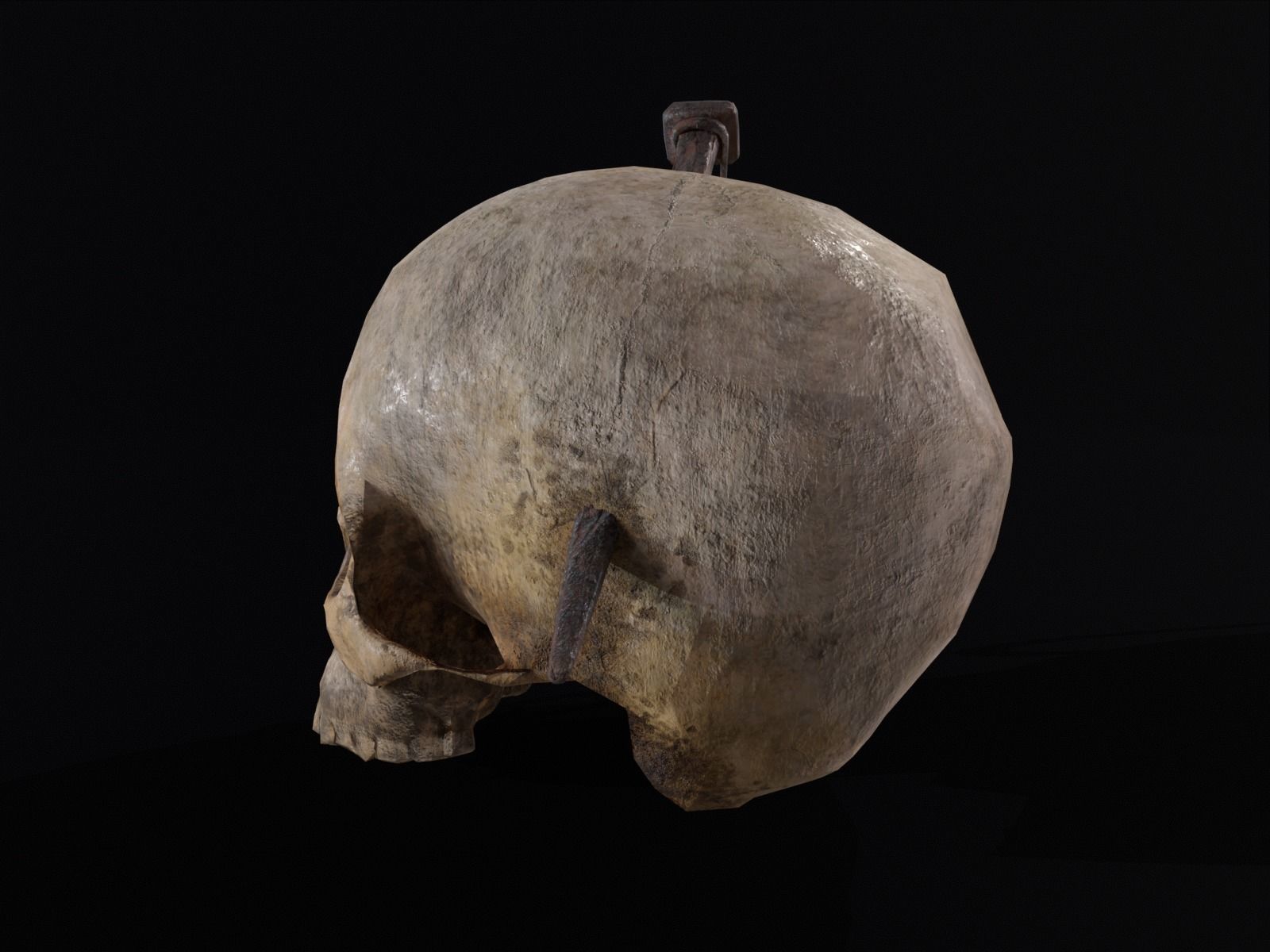 Old Impaled Skull Low-poly 3D model_12