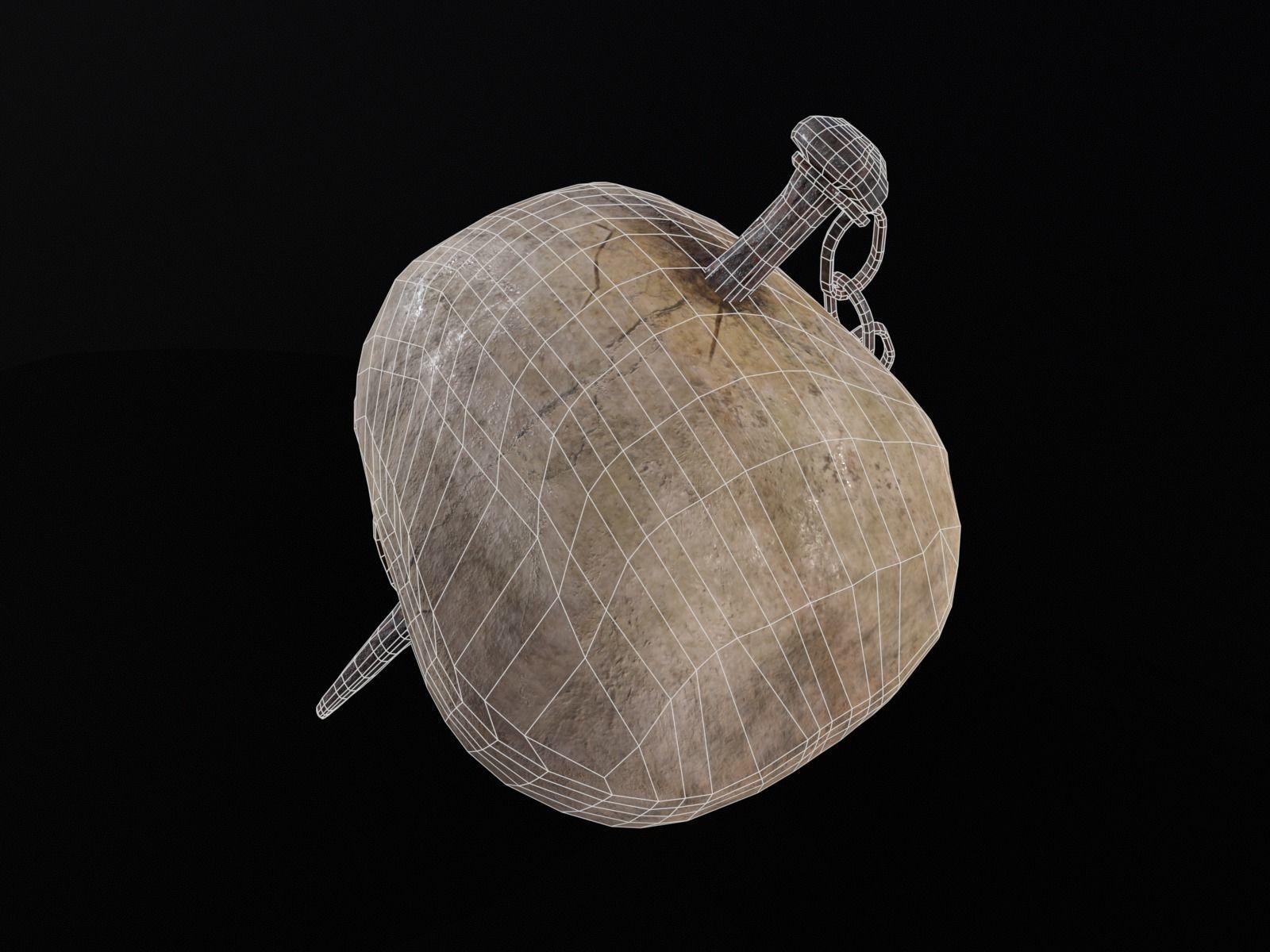 Old Impaled Skull Low-poly 3D model_27