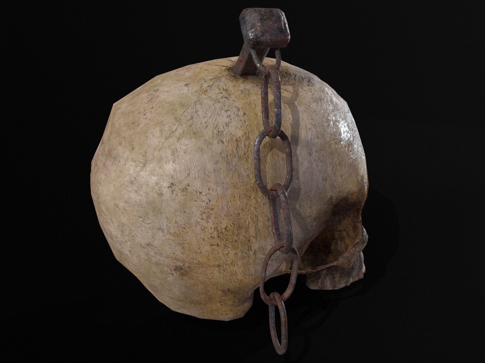 Old Impaled Skull Low-poly 3D model_22