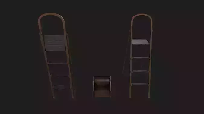 Wooden Ladders Low-poly 3D model
