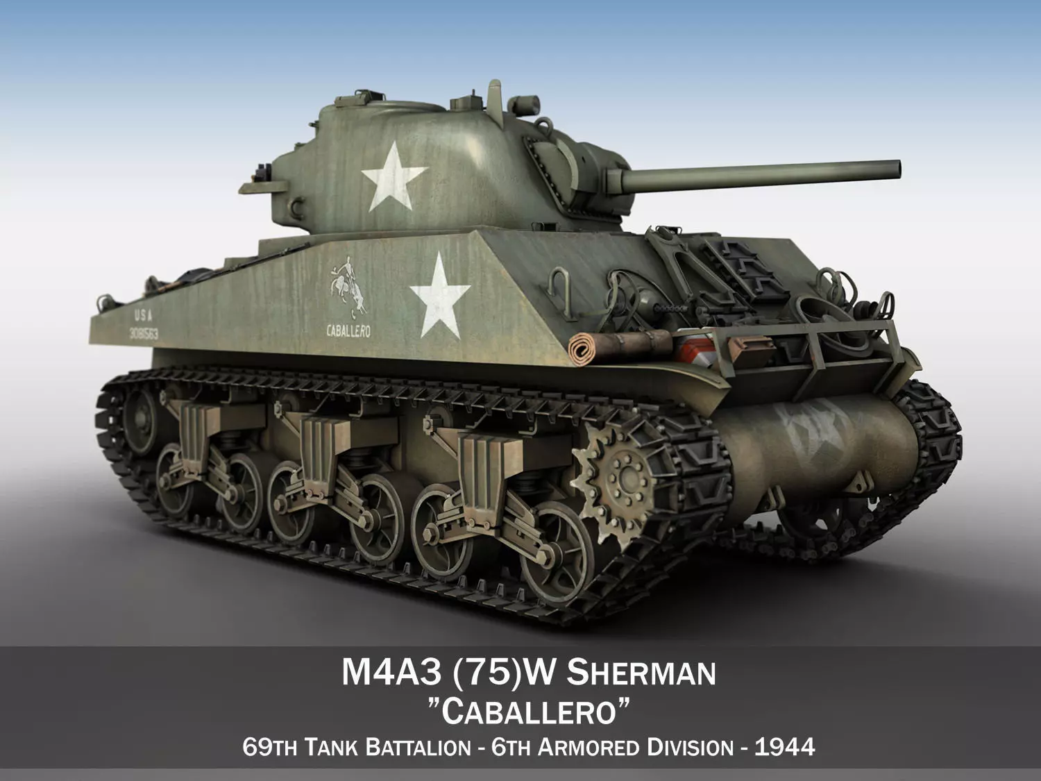 M4A3 75mm - Sherman - Caballero 3D model