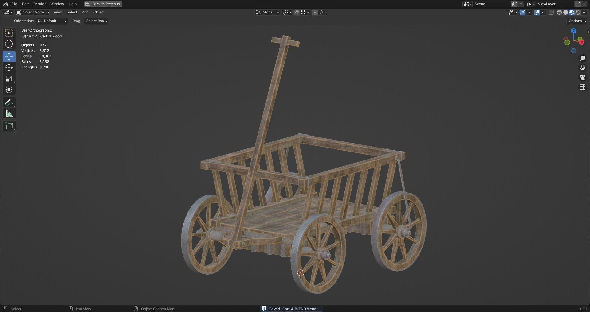 Cart 4 Low-poly 3D model_17