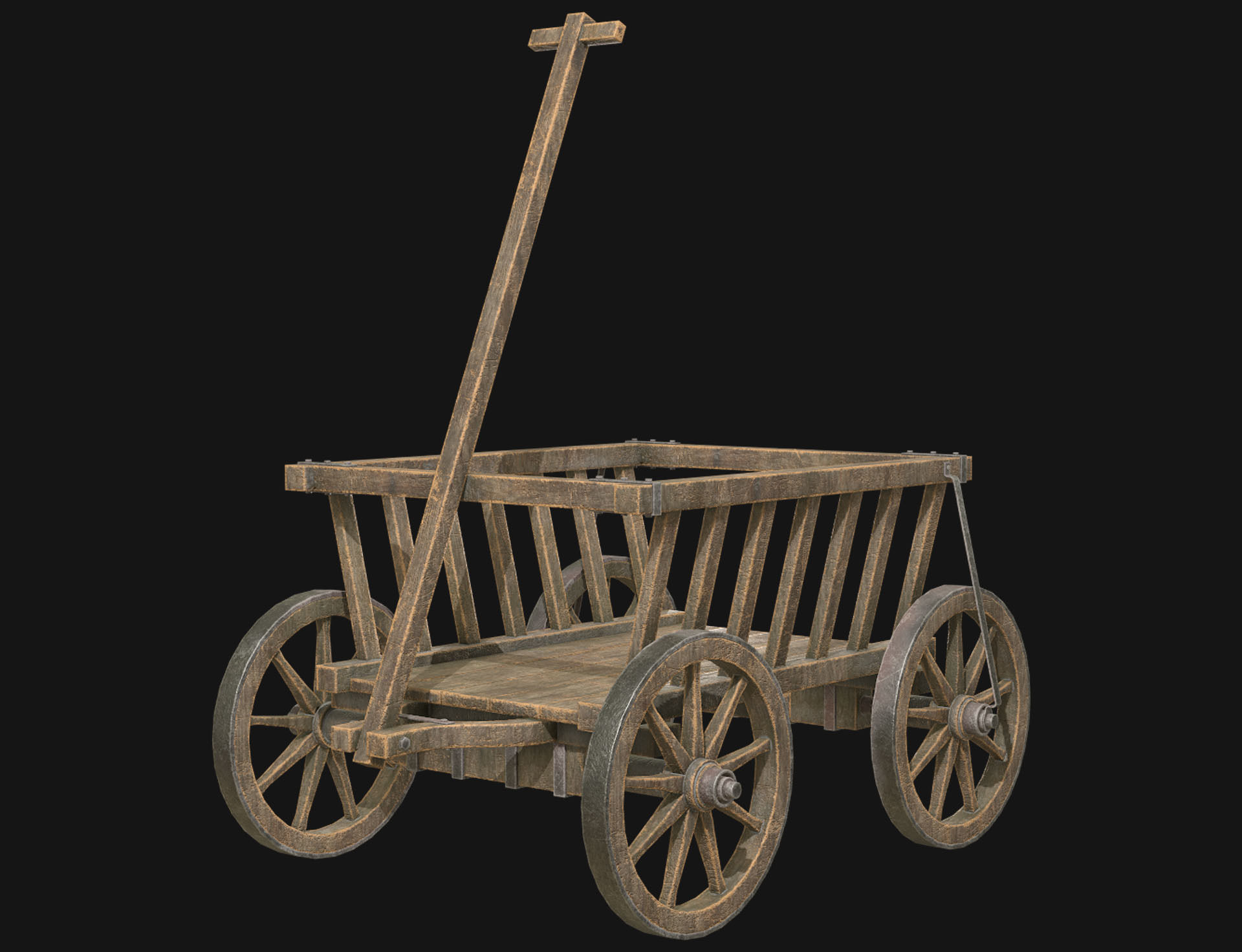 Cart 4 Low-poly 3D model_1