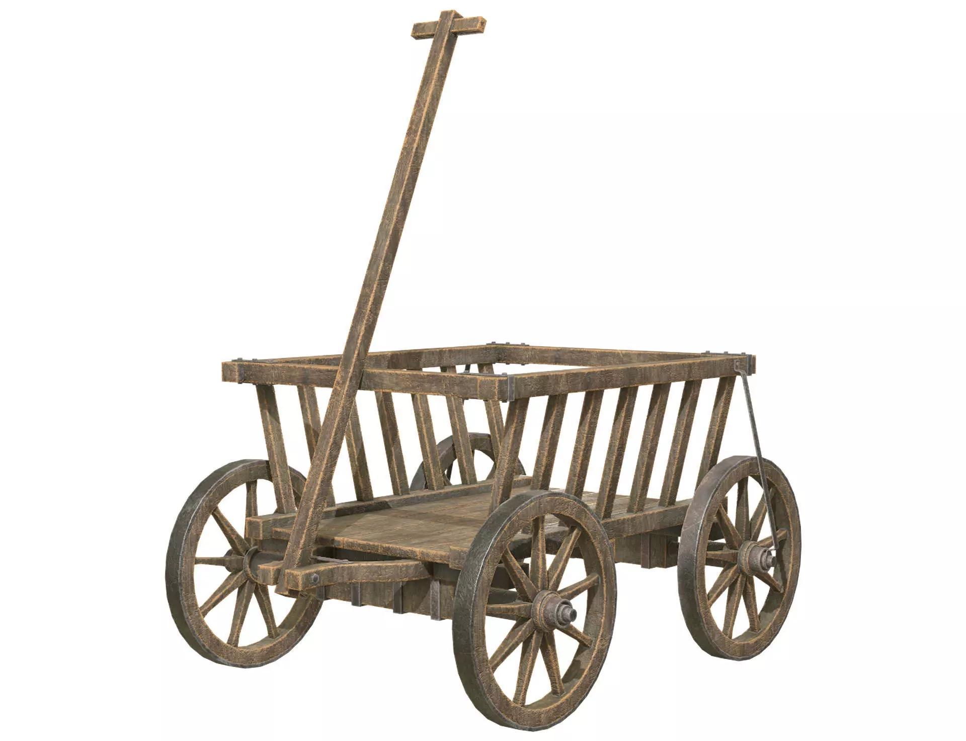 Cart 4 Low-poly 3D model_0