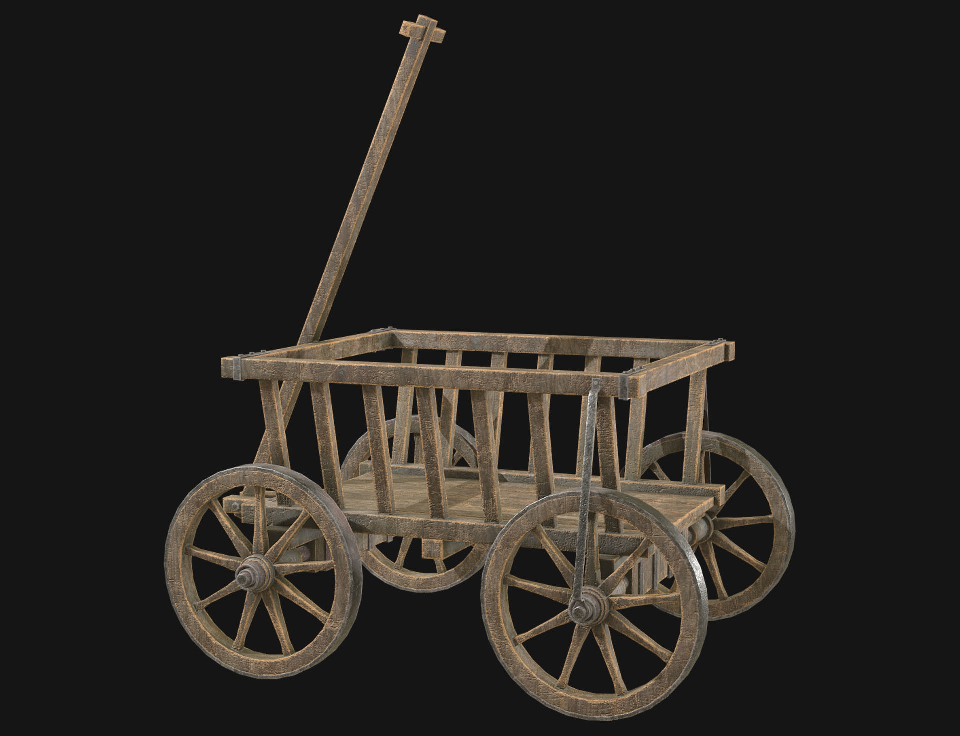 Cart 4 Low-poly 3D model_2