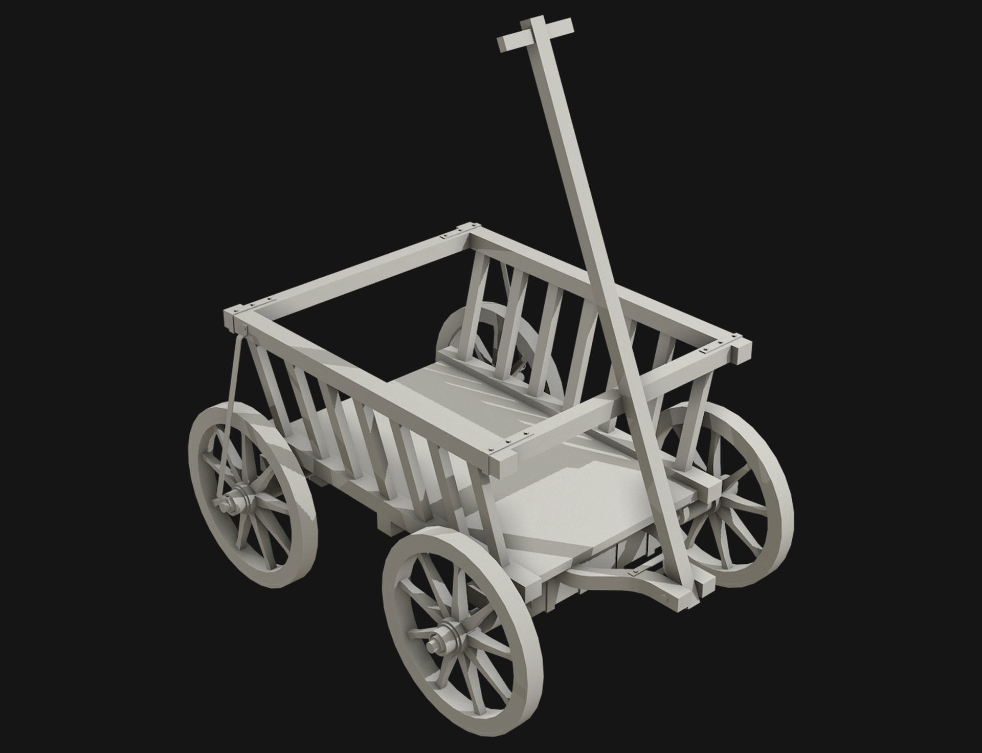 Cart 4 Low-poly 3D model_13