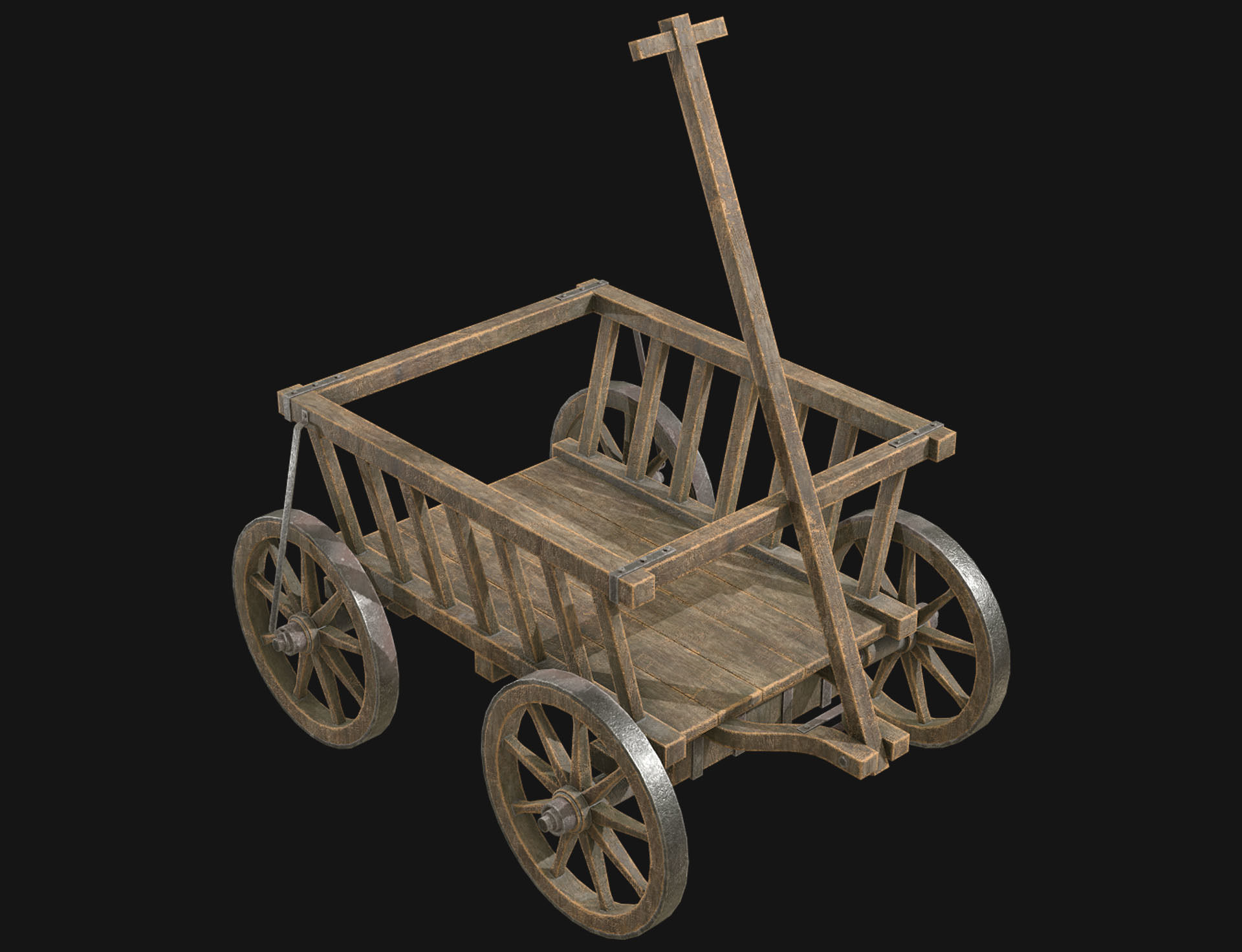 Cart 4 Low-poly 3D model_4