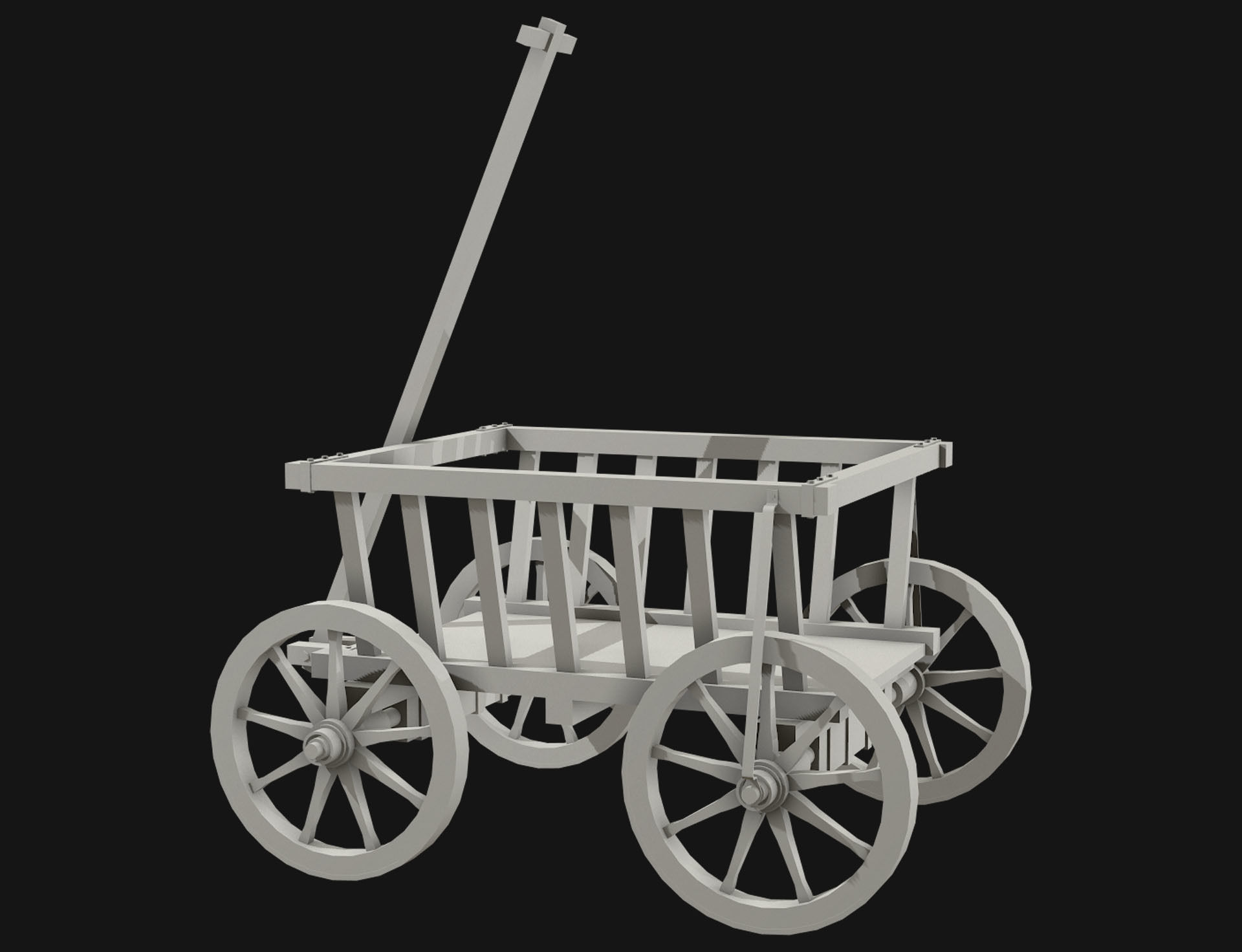 Cart 4 Low-poly 3D model_11
