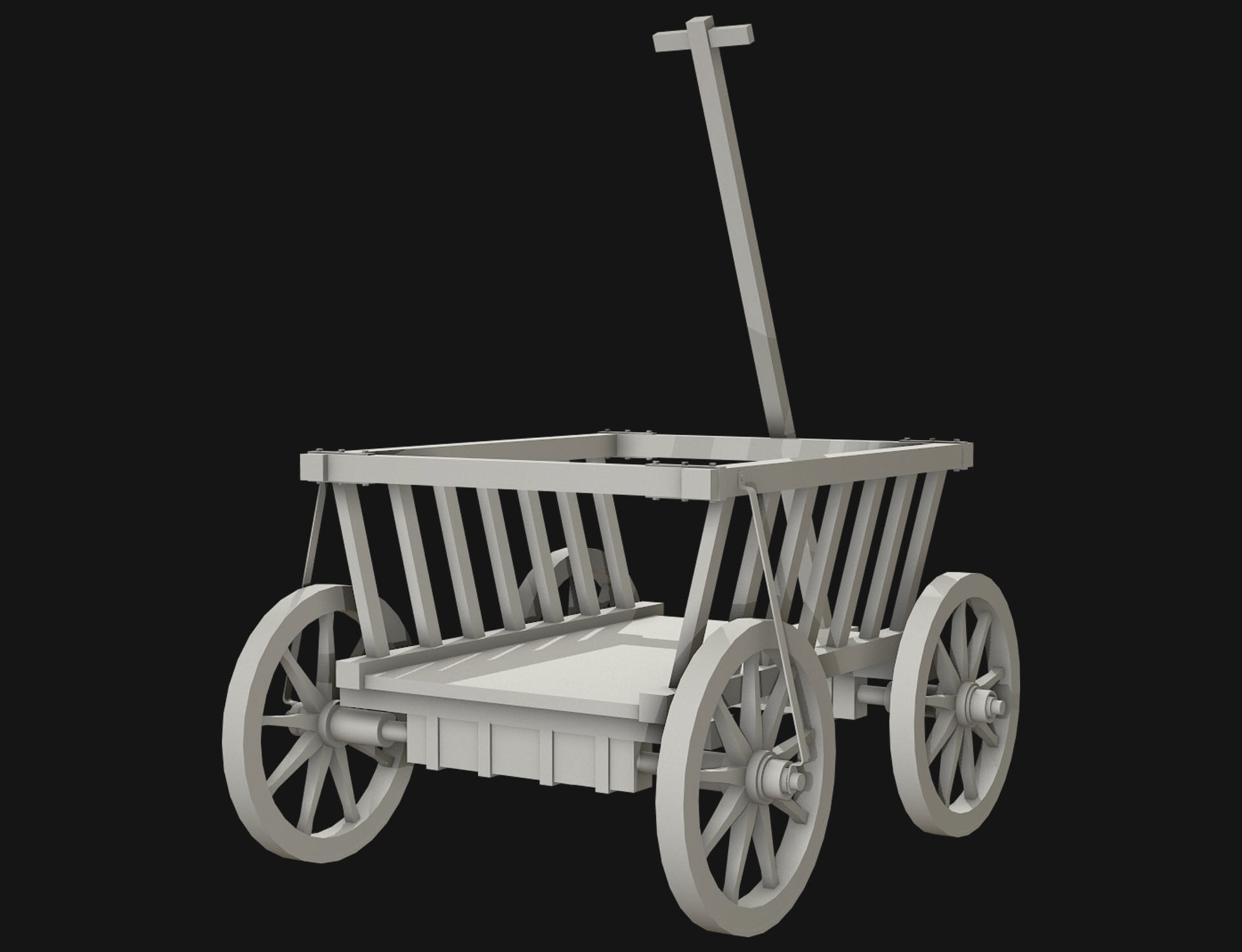 Cart 4 Low-poly 3D model_12