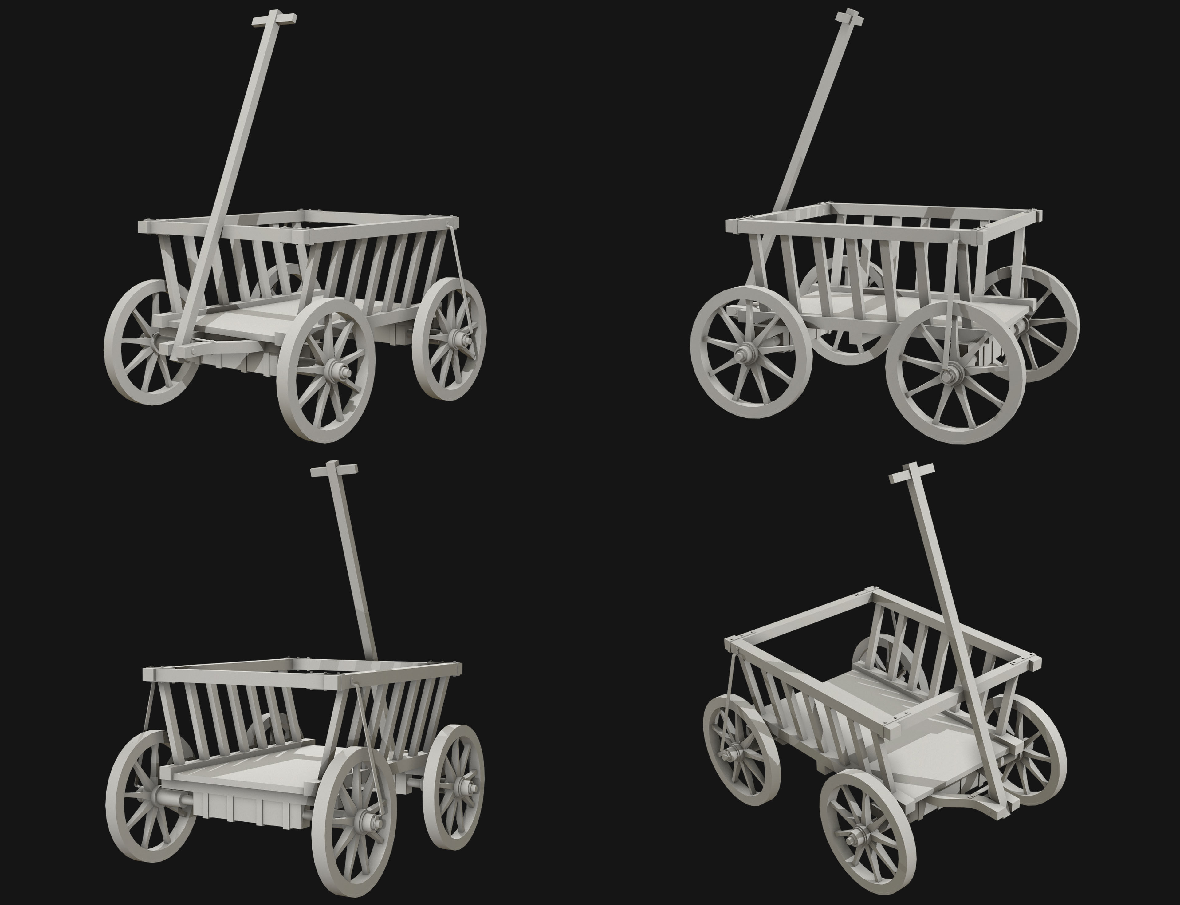 Cart 4 Low-poly 3D model_14