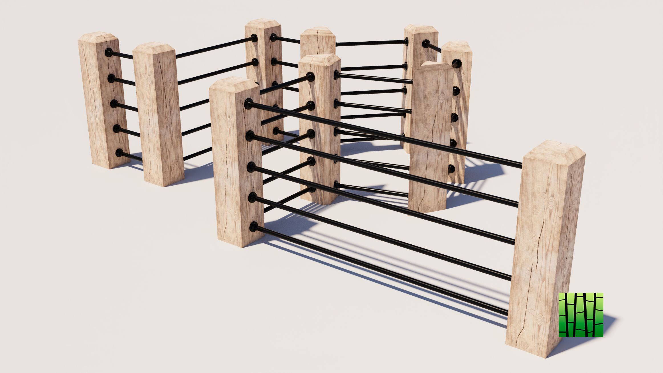 3D model Wood Railings RailClone VR / AR / low-poly | CGTrader