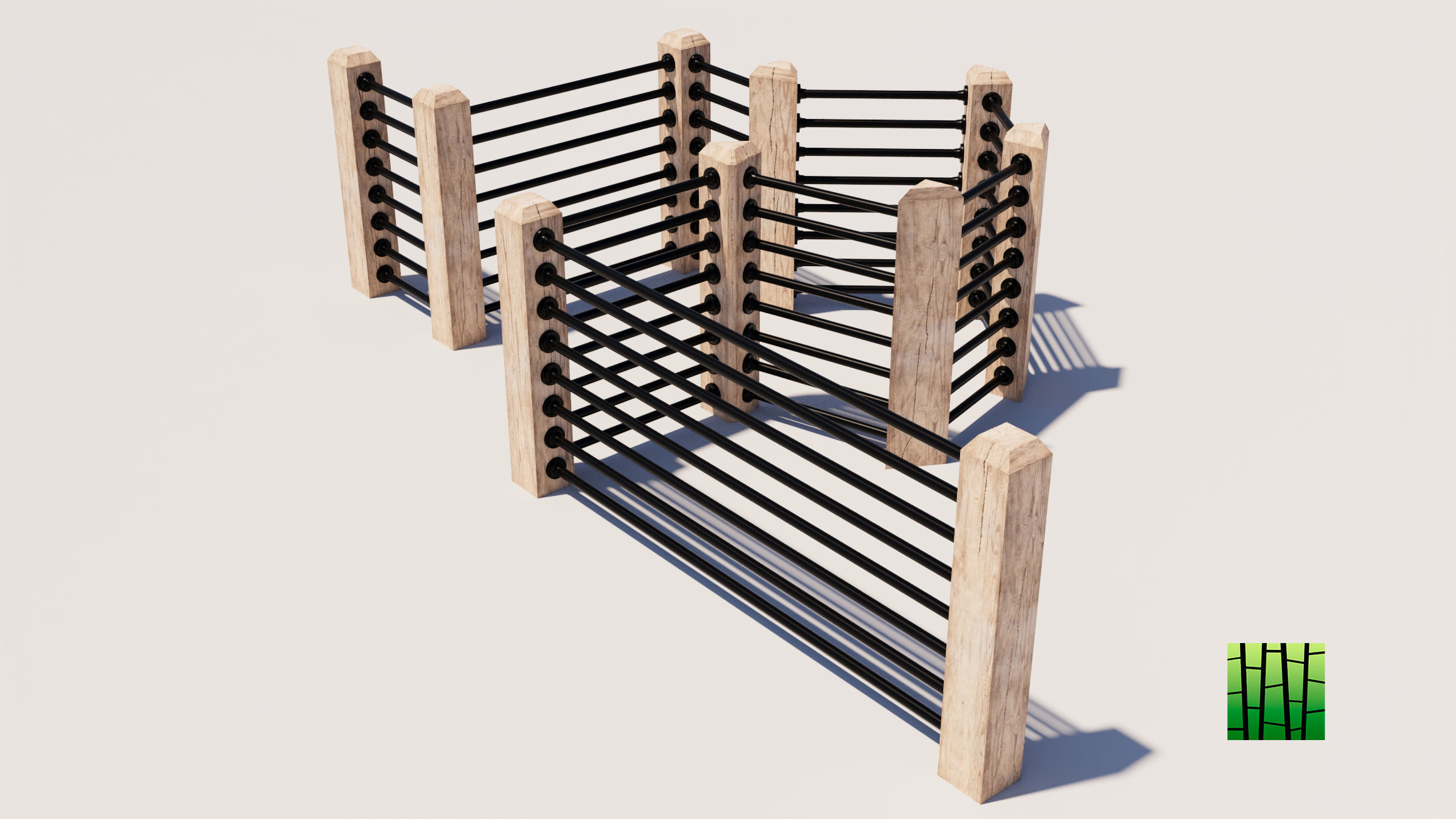 3D model Wood Railings RailClone VR / AR / low-poly | CGTrader