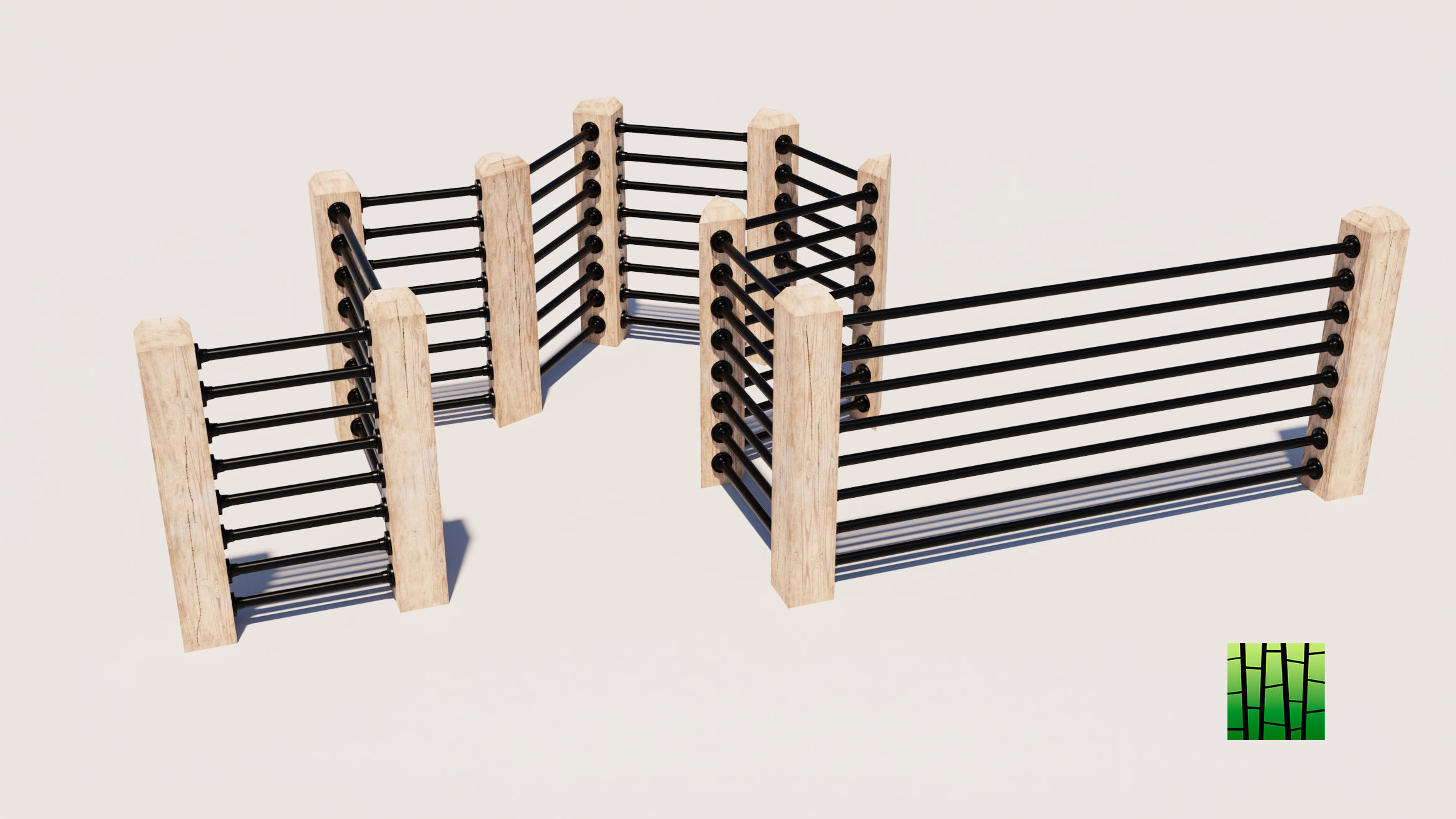 3D model Wood Railings RailClone VR / AR / low-poly | CGTrader