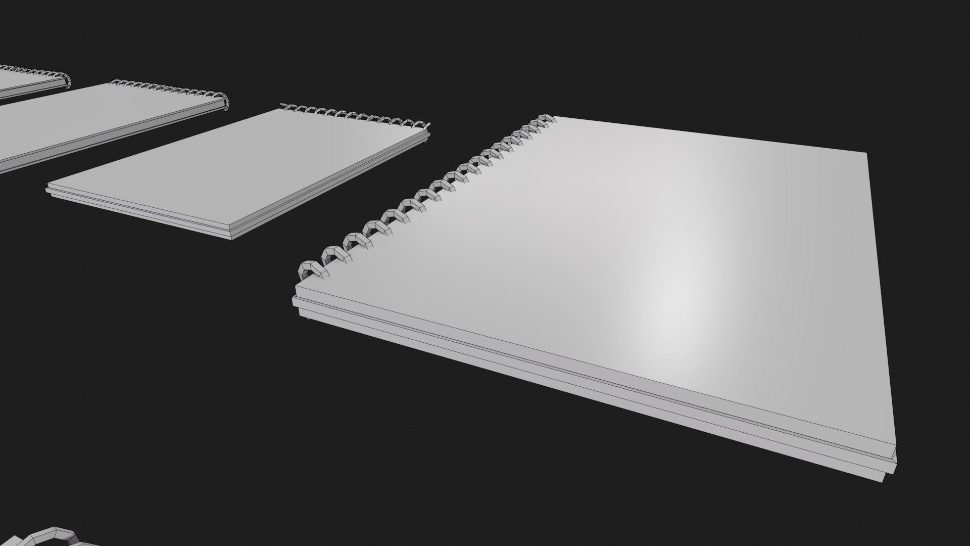 Notebooks Low-poly 3D model_9