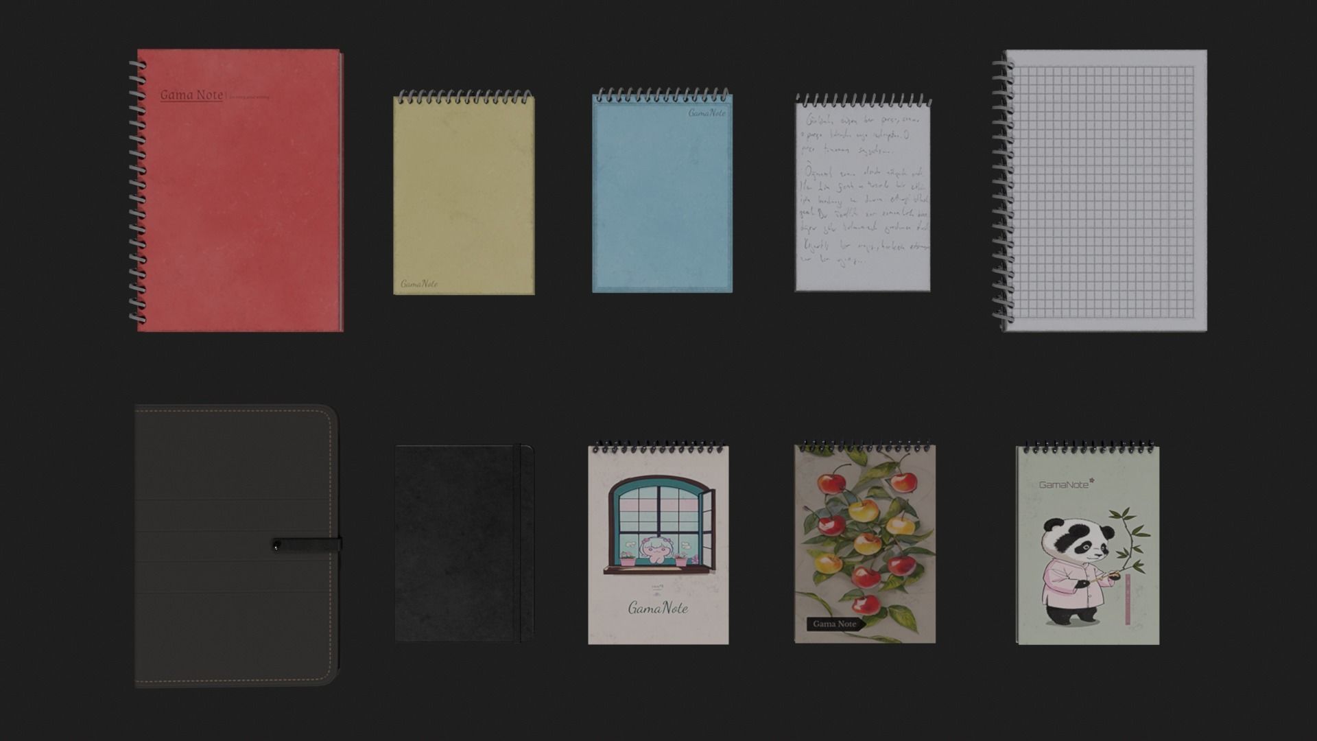 Notebooks Low-poly 3D model_5