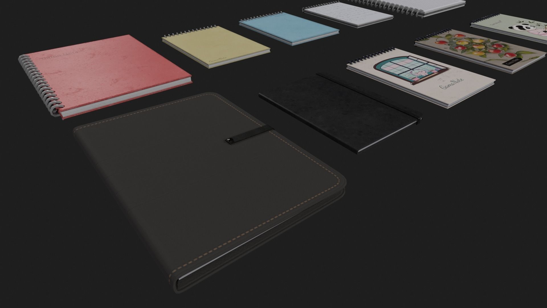 Notebooks Low-poly 3D model_2