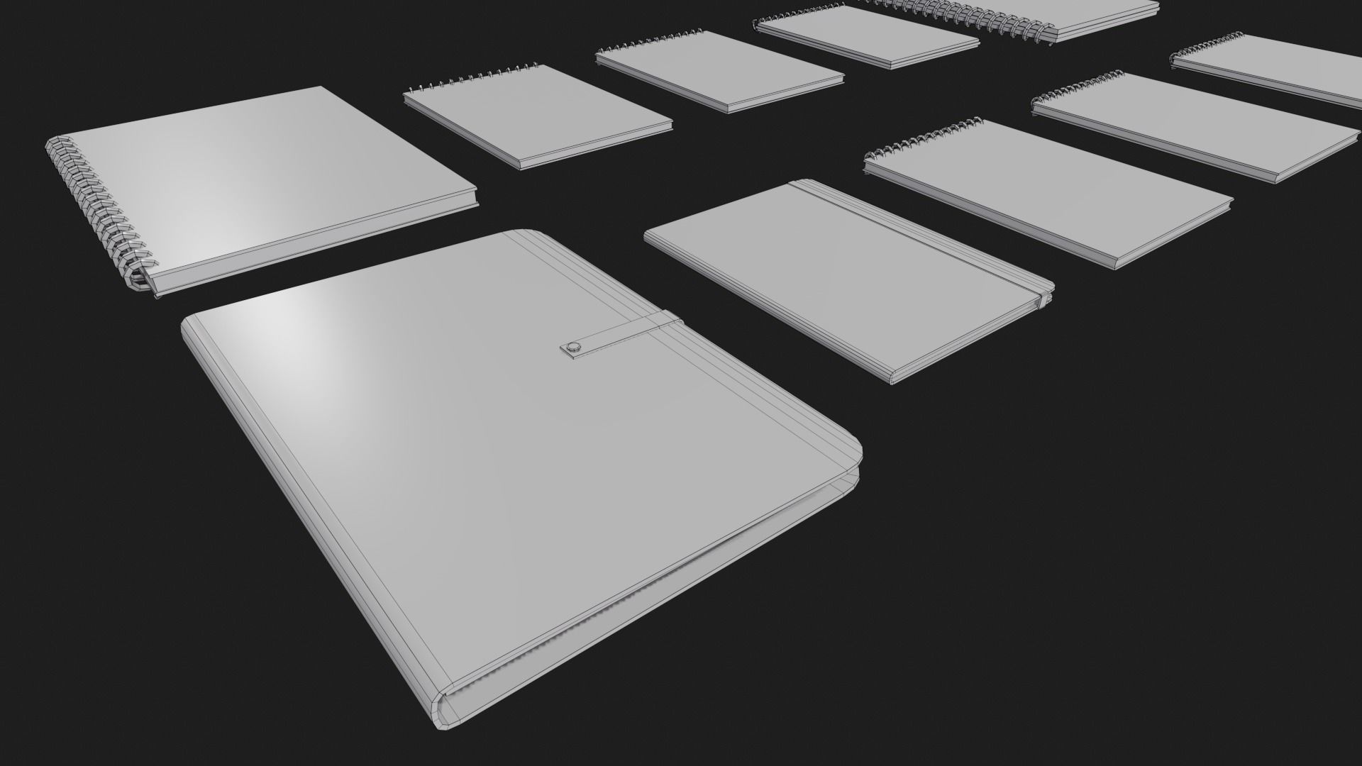 Notebooks Low-poly 3D model_7