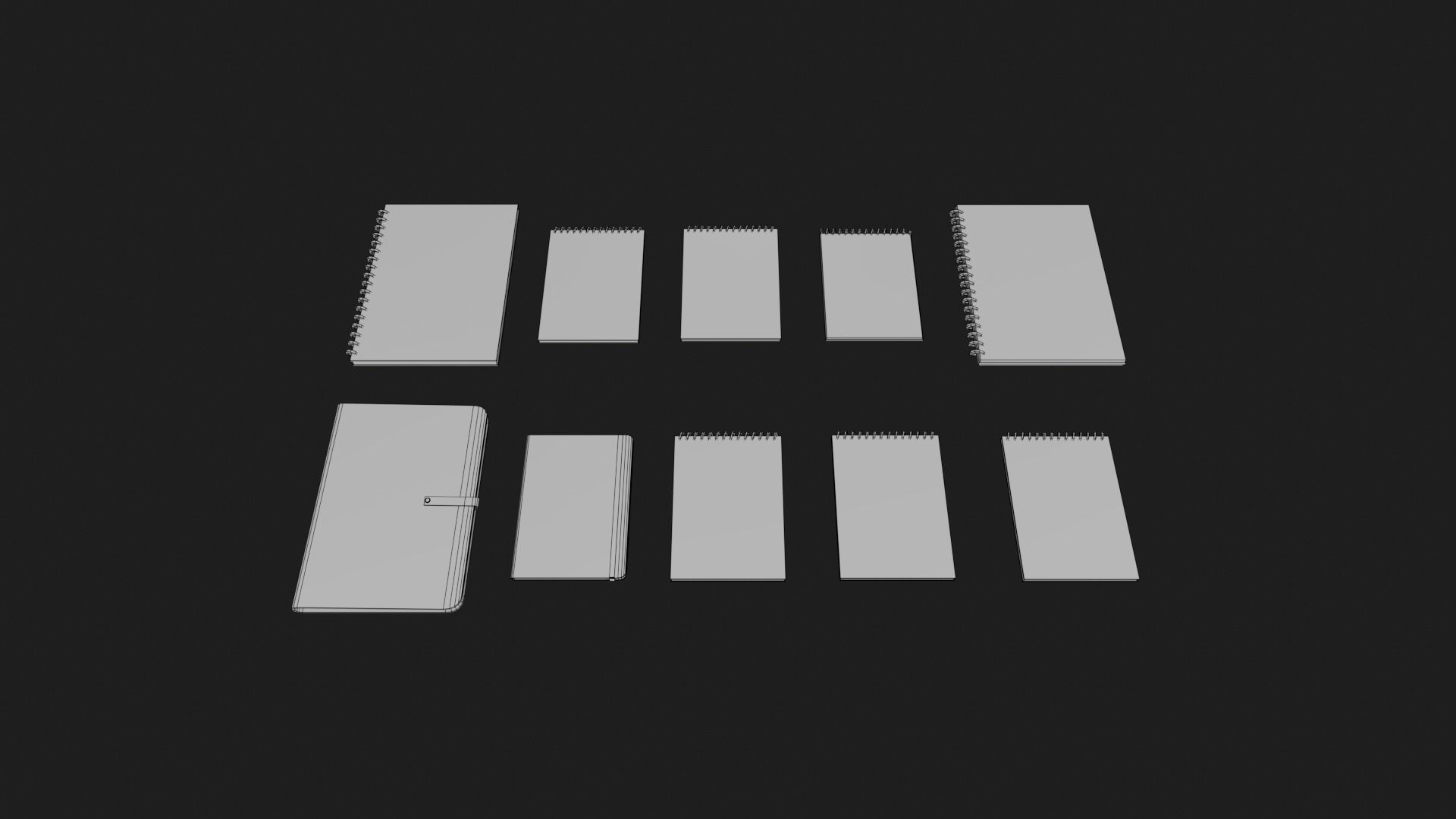 Notebooks Low-poly 3D model_6