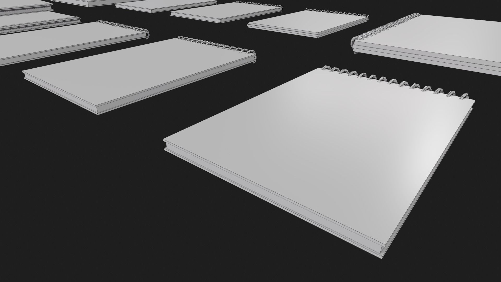 Notebooks Low-poly 3D model_8