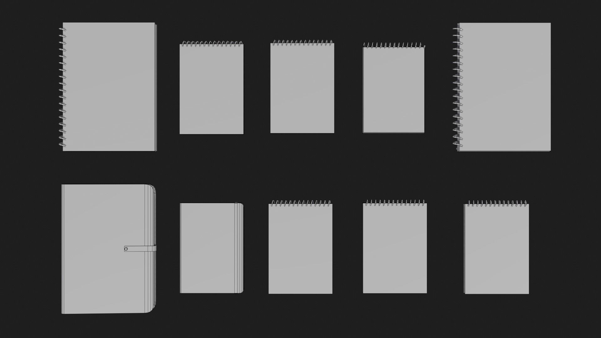 Notebooks Low-poly 3D model_10